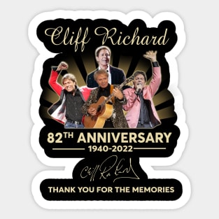 Cliff Richard 81th anniversary signature thank you for the memories Sticker